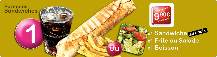 Formule sandwiche N°1 chez Rimal Paris spécialités libanaises