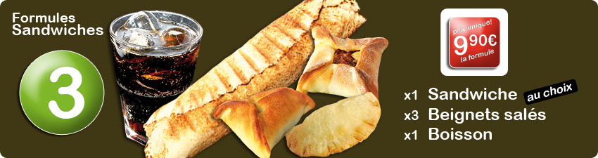 Formule sandwiche N°3 chez Rimal Paris spécialités libanaises